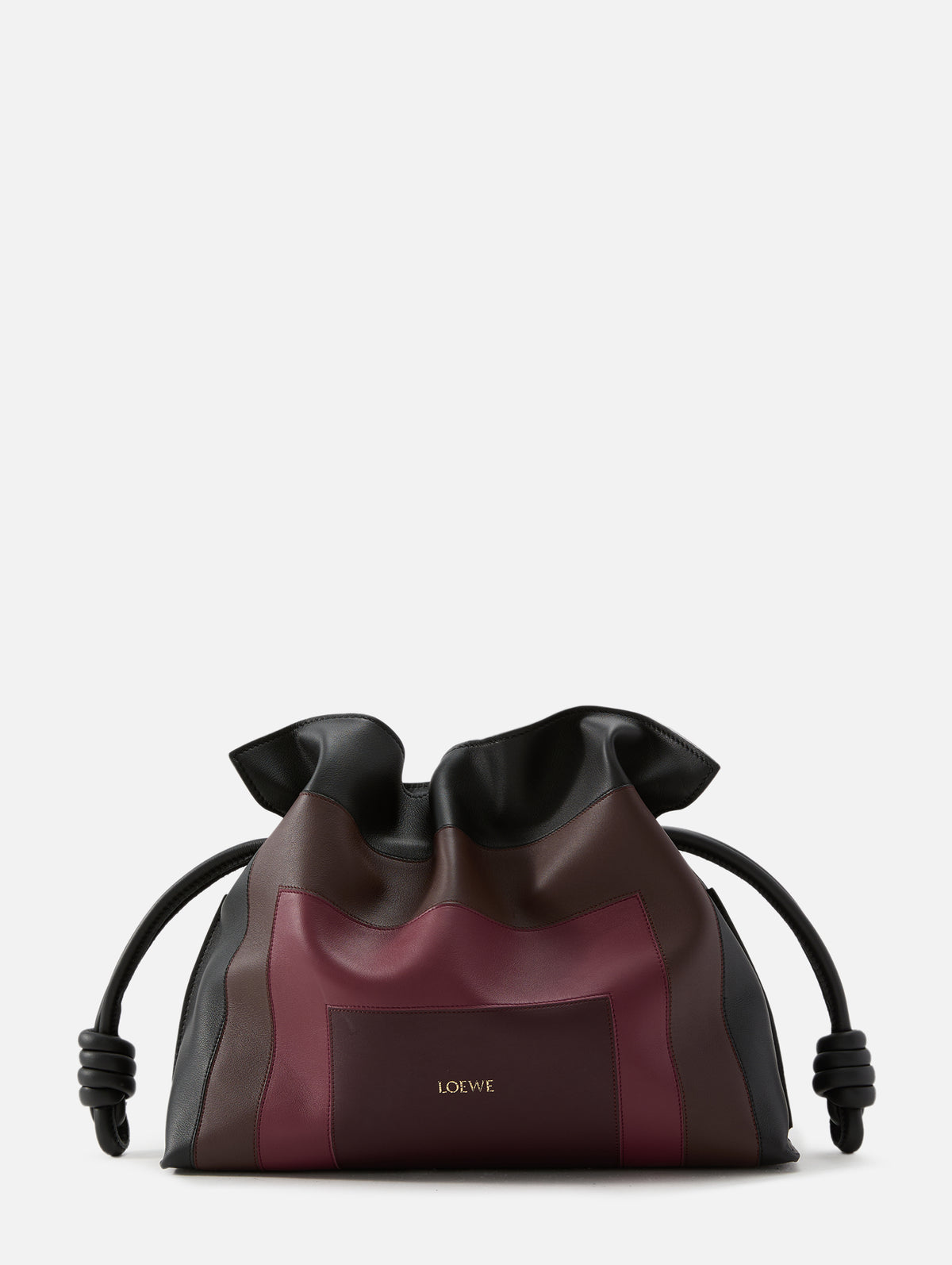 Flamenco Clutch,LOEWE,BLACK/BURGUNDY,Image 1