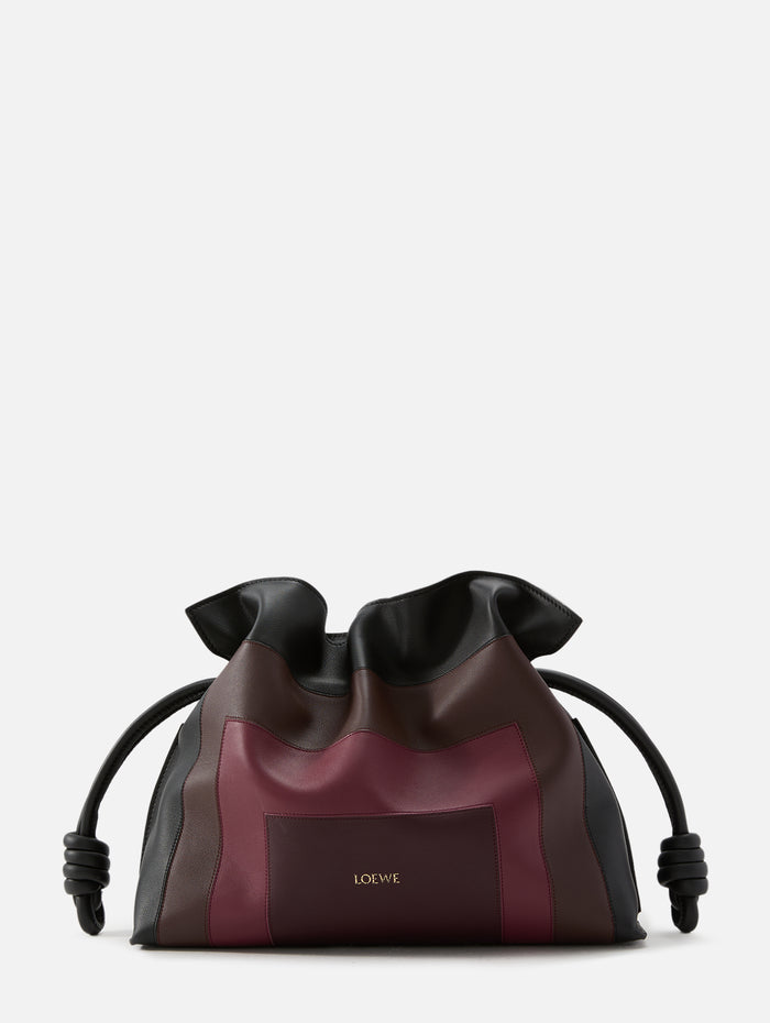 Flamenco Clutch,LOEWE,BLACK/BURGUNDY,Image 1