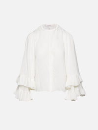 Soft Stripe Blouse,DOROTHEE SCHUMACHER,CAMELLIA WHITE,Image 1