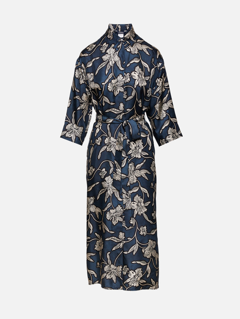 Max Mara Women's Peonia Print Silk Twill Shirtdress - Blue