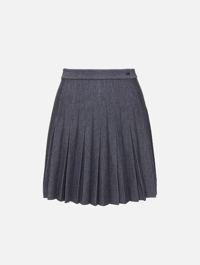 Pleated Skirt,BALENCIAGA,HEATHER GREY,Image 1