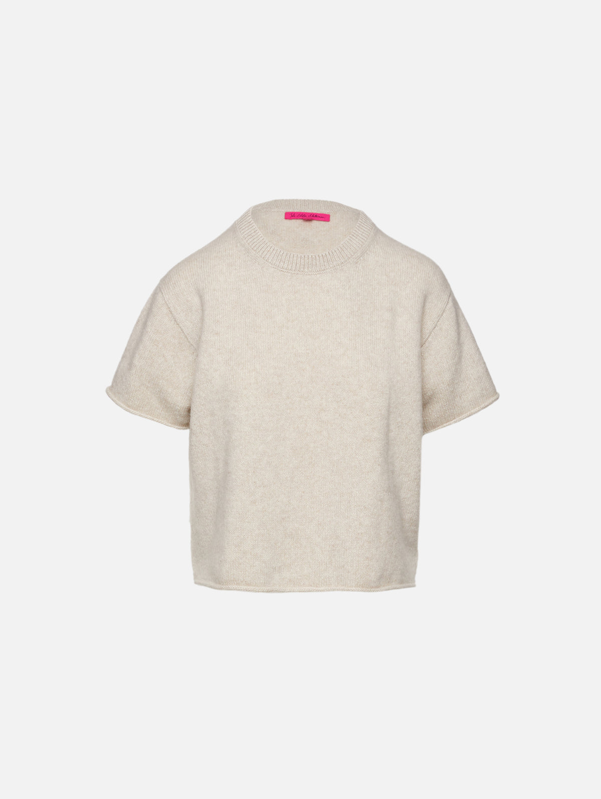 Short Sleeve Knit Top,THE ELDER STATESMAN,WHITE,Image 1