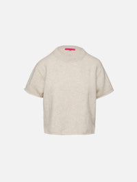Short Sleeve Knit Top,THE ELDER STATESMAN,WHITE,Image 1