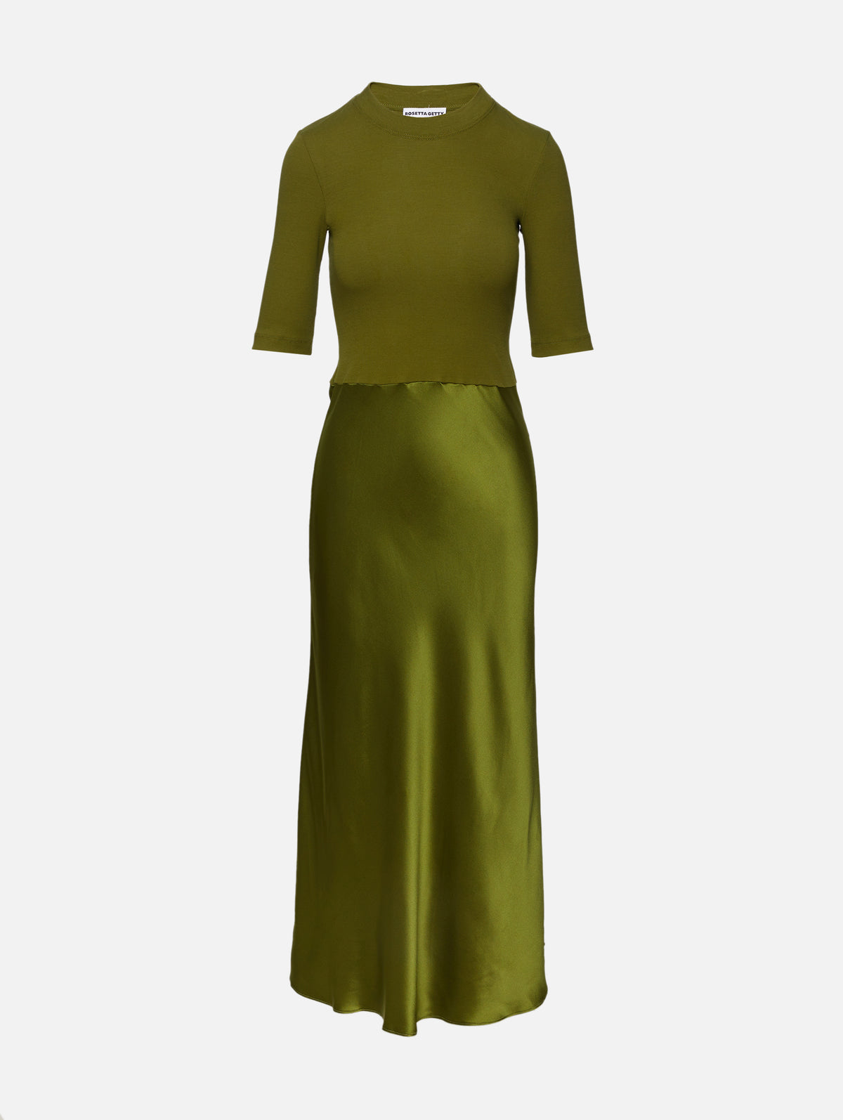 Combo T-Shirt Dress,ROSETTA GETTY,OLIVE,Image 1