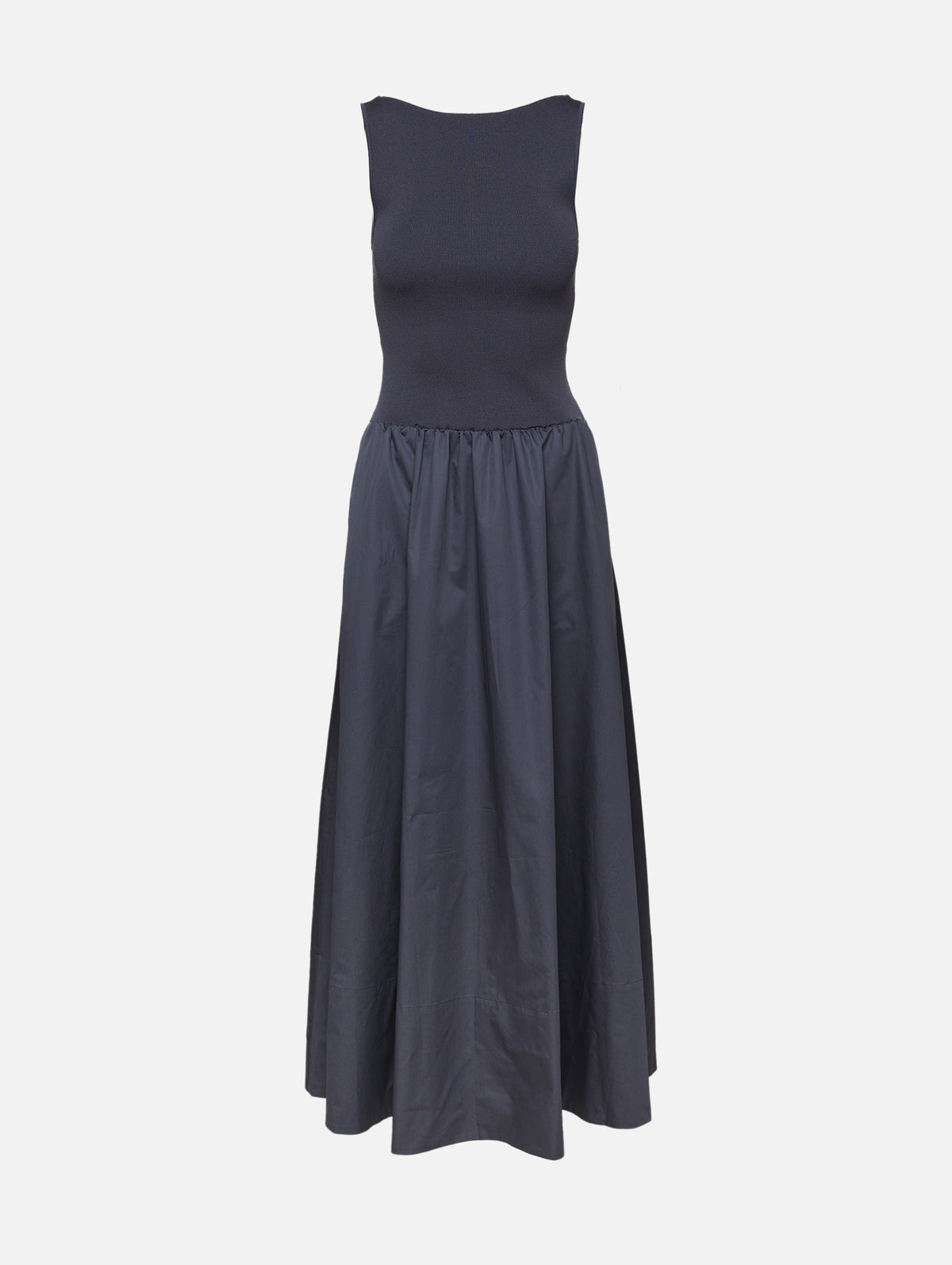 Bateau Cut Out Dress,ST AGNI,GRAPHITE,Image 1