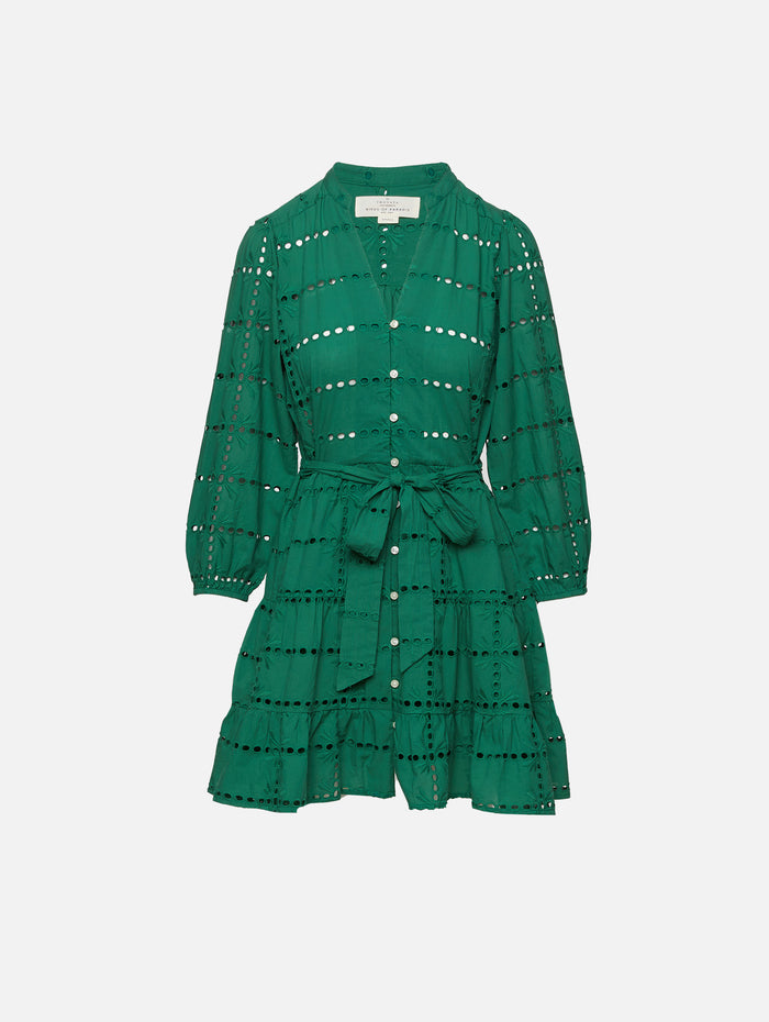 Celeste Dress,BIRDS OF PARADIS BY TROVATA,EMERALD EYELET,Image 1