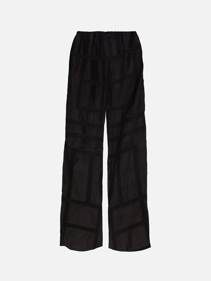 Monogram Crochet PJ Bottom,TOTÉME,BLACK,Image 1