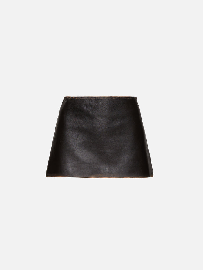 Mulholland Mini Skirt,MIMCHIK,UMBER,Image 1
