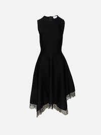 Asymmetrical Lace Dress,ALEXANDER MCQUEEN,BLACK,Image 1