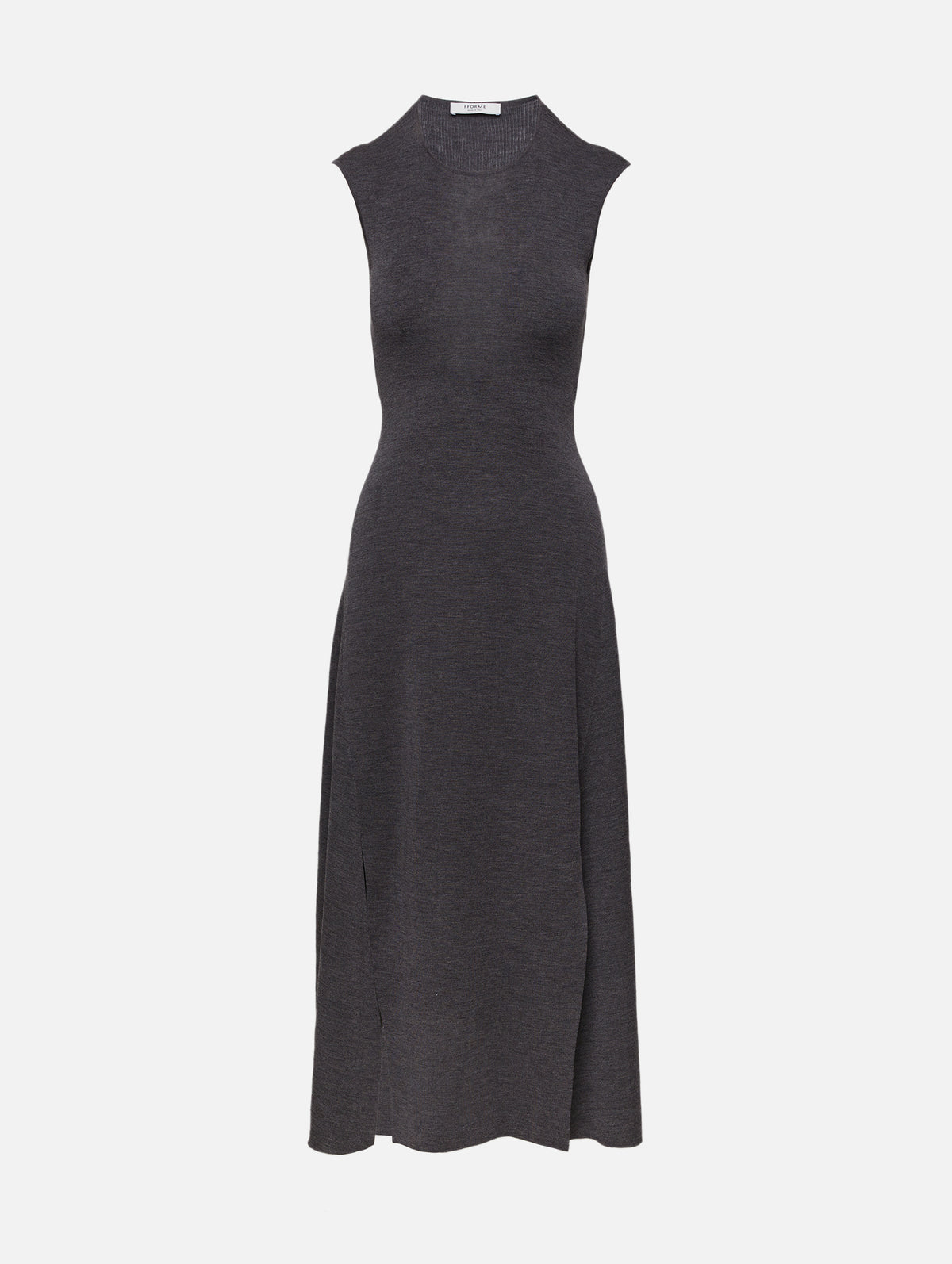 Clara Knit Flared Dress,FFORME,GREY MELANGE,Image 1