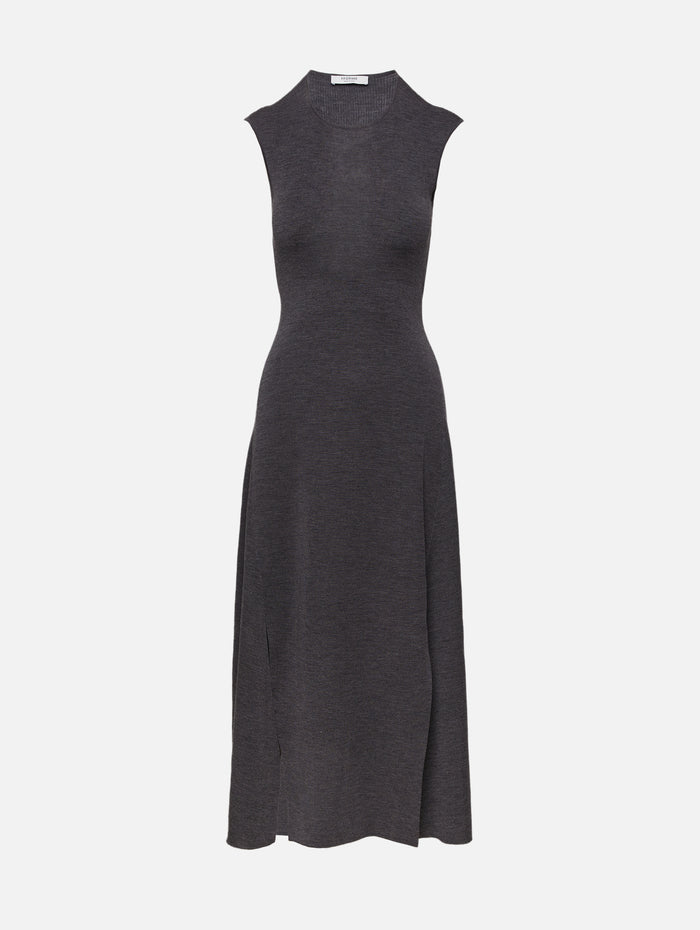 Clara Knit Flared Dress,FFORME,GREY MELANGE,Image 1