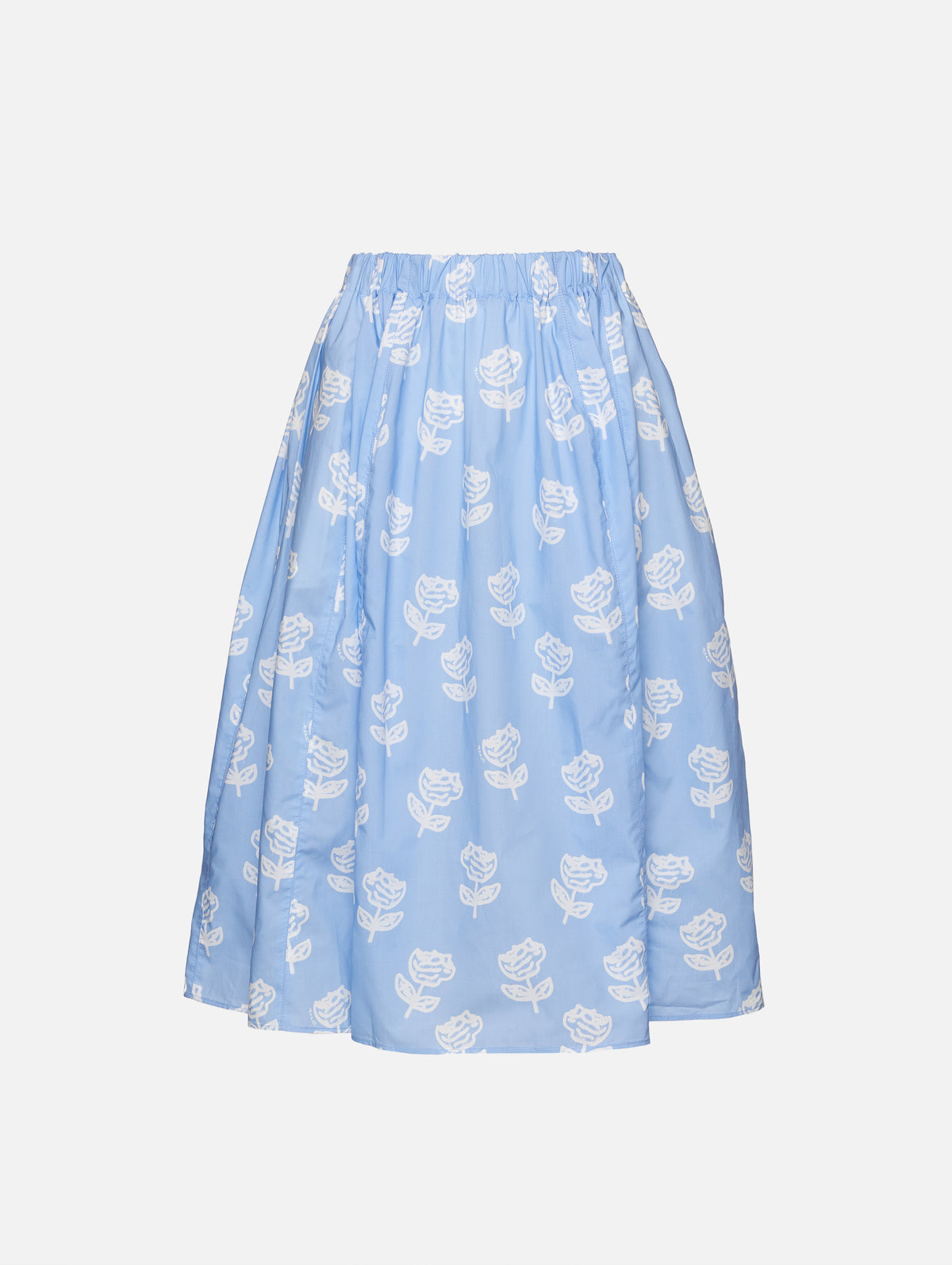 Printed Poplin Skirt,MARNI,IRIS BLUE,Image 1