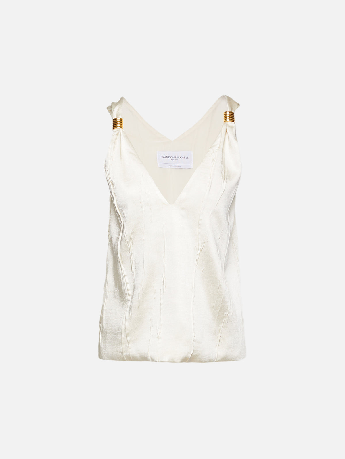 Drew Deep V Tank,BRANDON MAXWELL,IVORY,Image 1