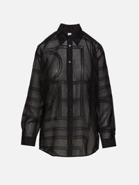 Classic Crochet Shirt,TOTÉME,BLACK,Image 1