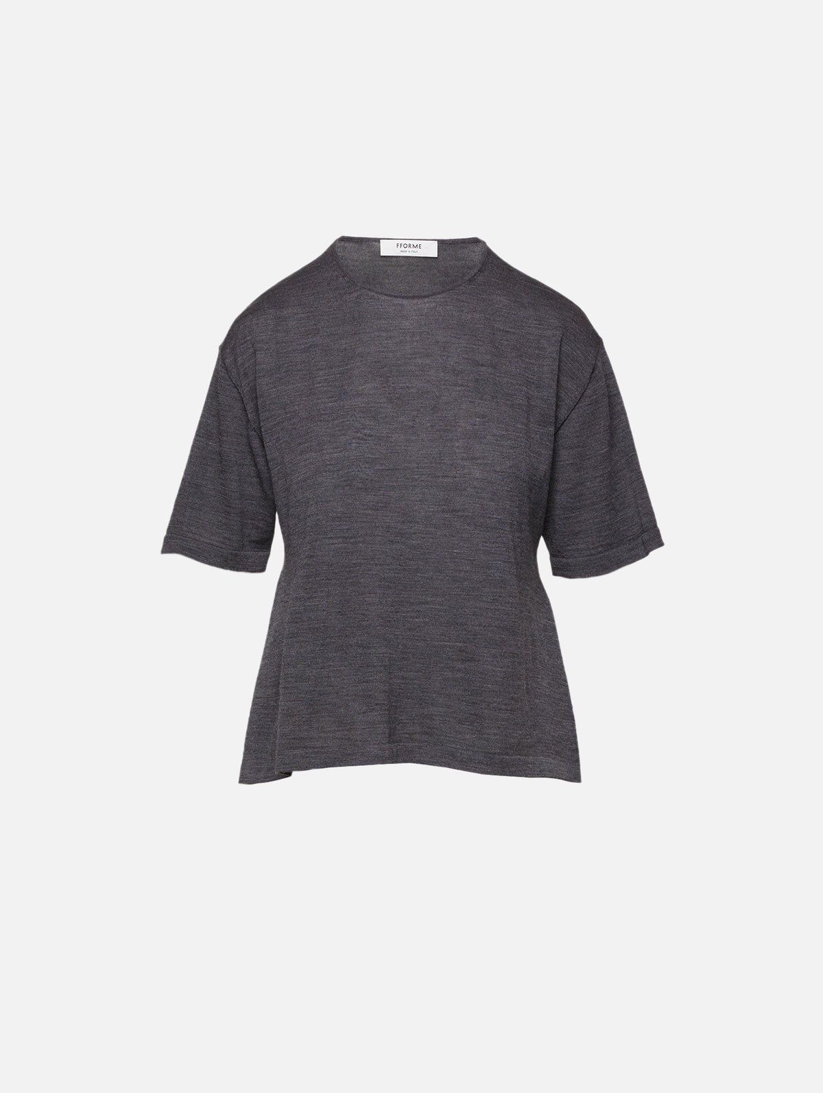Ada Knit T-Shirt,FFORME,GREY MELANGE,Image 1