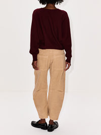 Rosa V Neck Sweater,FFORME,BORDEAUX,Image 3