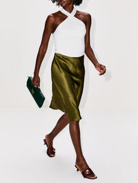 Bias Skirt,ROSETTA GETTY,OLIVE,Image 3