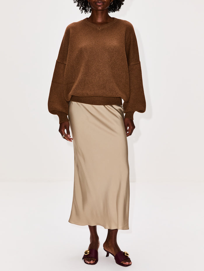 Wolfe Sweater,KHAITE,MAPLE,Image 1