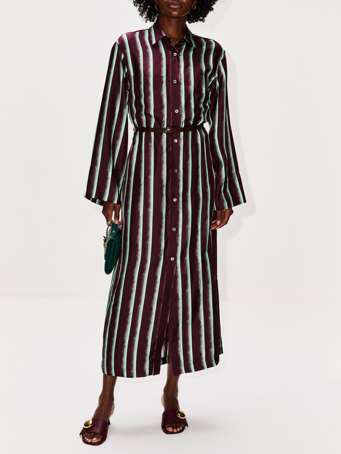 Shirt Dress,ODEEH,CORDOVAN,Image 1