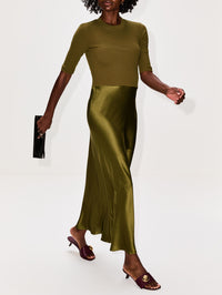 Combo T-Shirt Dress,ROSETTA GETTY,OLIVE,Image 3
