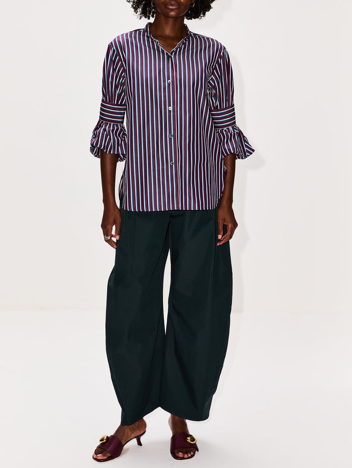 Puff Sleeve Shirt,ODEEH,BORDEAUX,Image 1