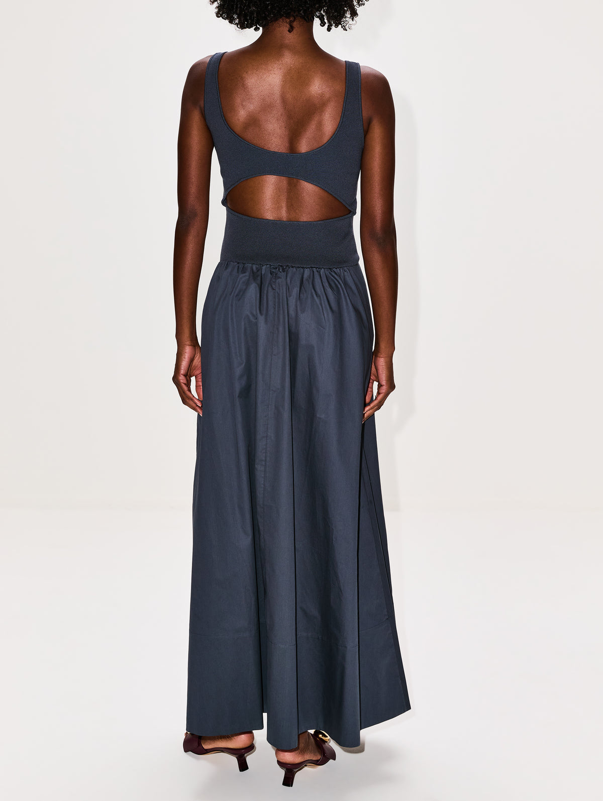 Bateau Cut Out Dress,ST AGNI,GRAPHITE,Image 4