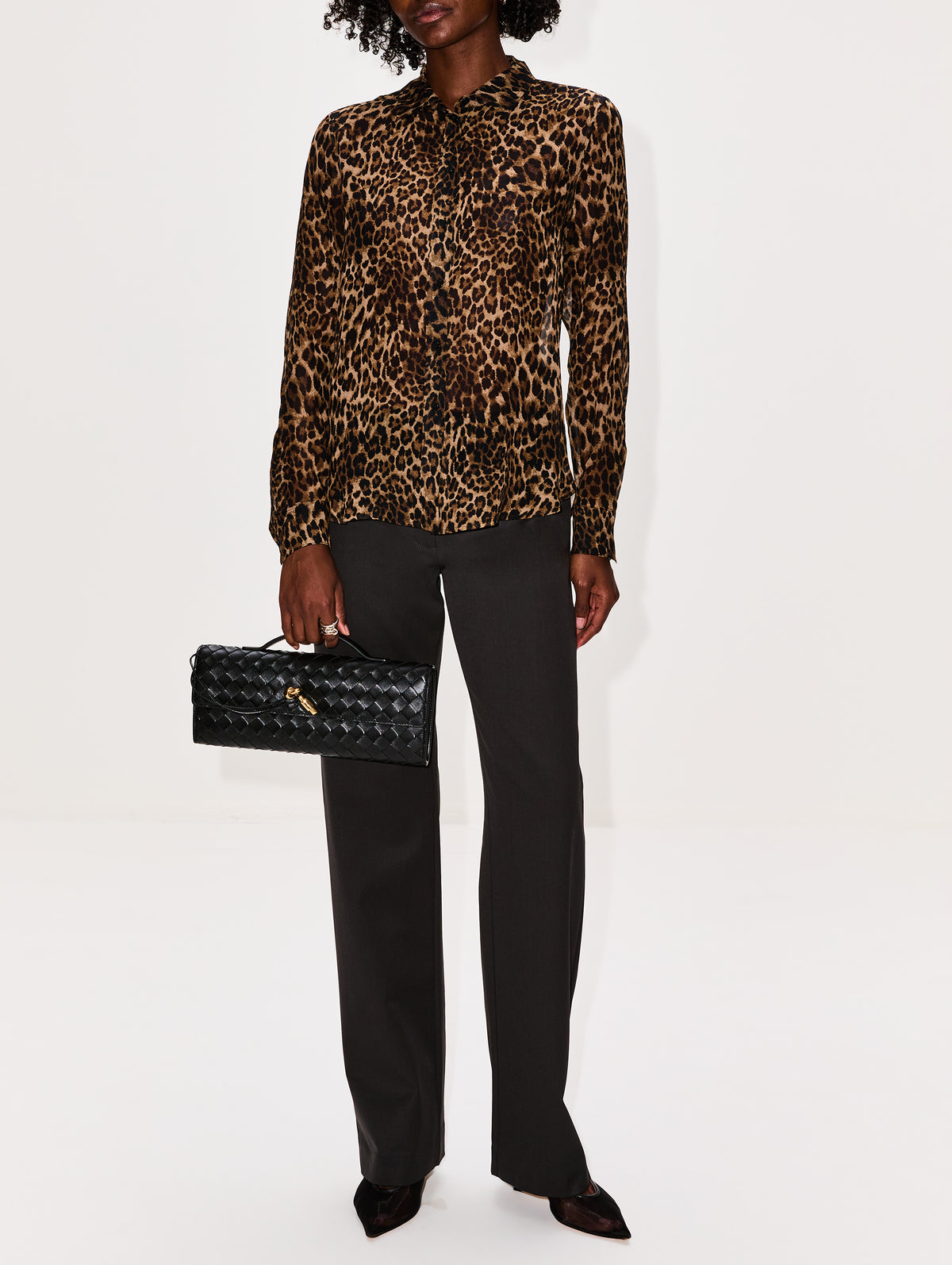 Gaia Slim Shirt,NILI LOTAN,VINTAGE LEOPARD,Image 2