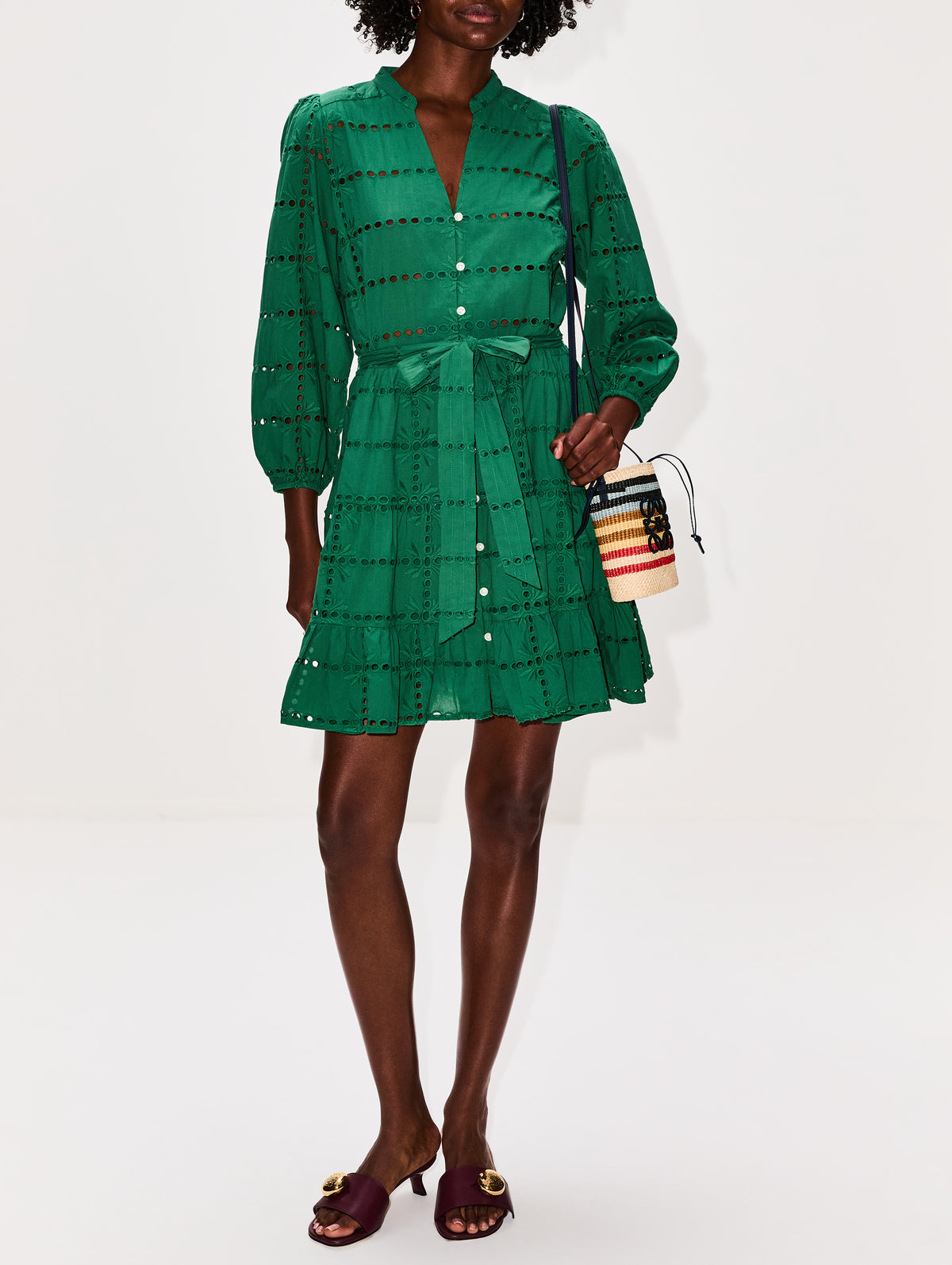 Celeste Dress,BIRDS OF PARADIS BY TROVATA,EMERALD EYELET,Image 2