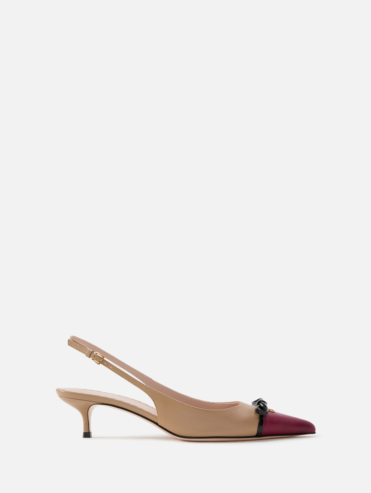 Bepointy Slingback Kitten Heel,VALENTINO GARAVANI,INSOLENT/CAMMELLO/NERO,Image 1