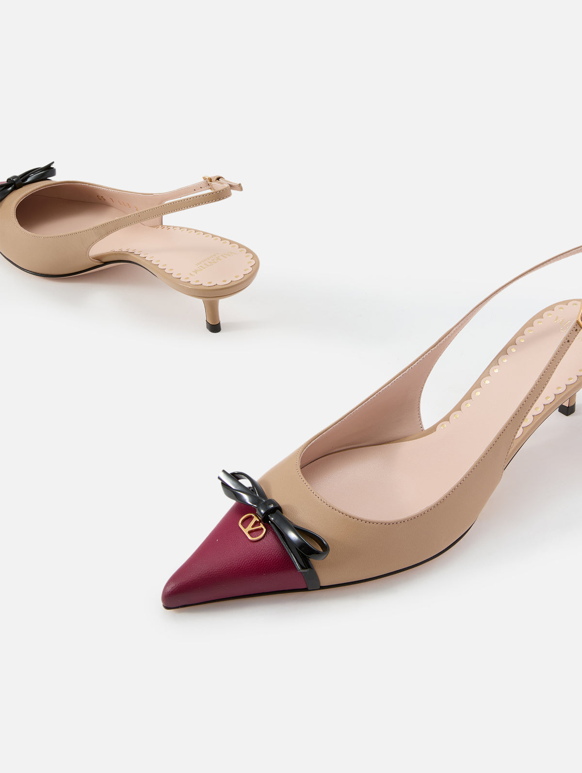 Bepointy Slingback Kitten Heel,VALENTINO GARAVANI,INSOLENT/CAMMELLO/NERO,Image 2