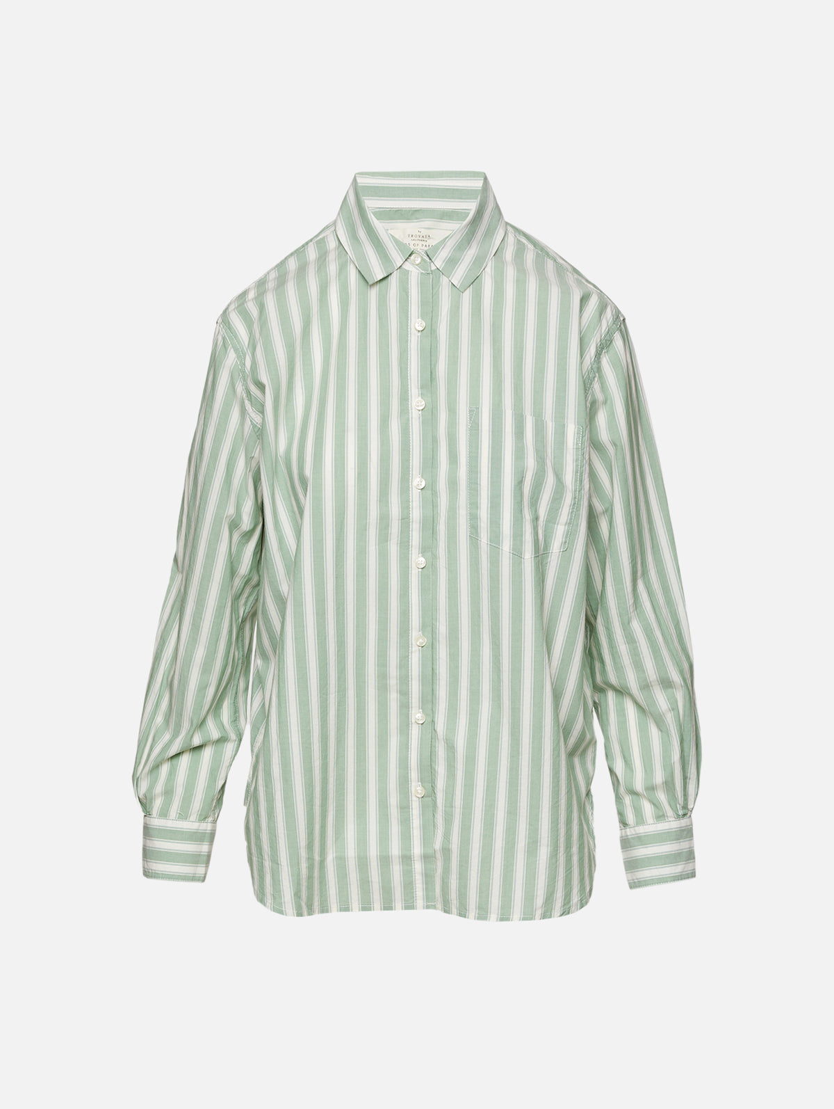 Blake Oversized Shirt,BIRDS OF PARADIS BY TROVATA,GREEN CABANA STRIPE,Image 1