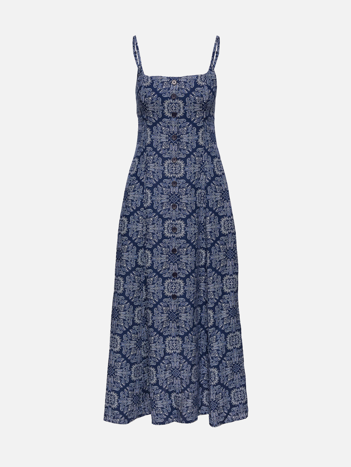 Albertine Dress,LA LIGNE,NAVY BANDANA,Image 1