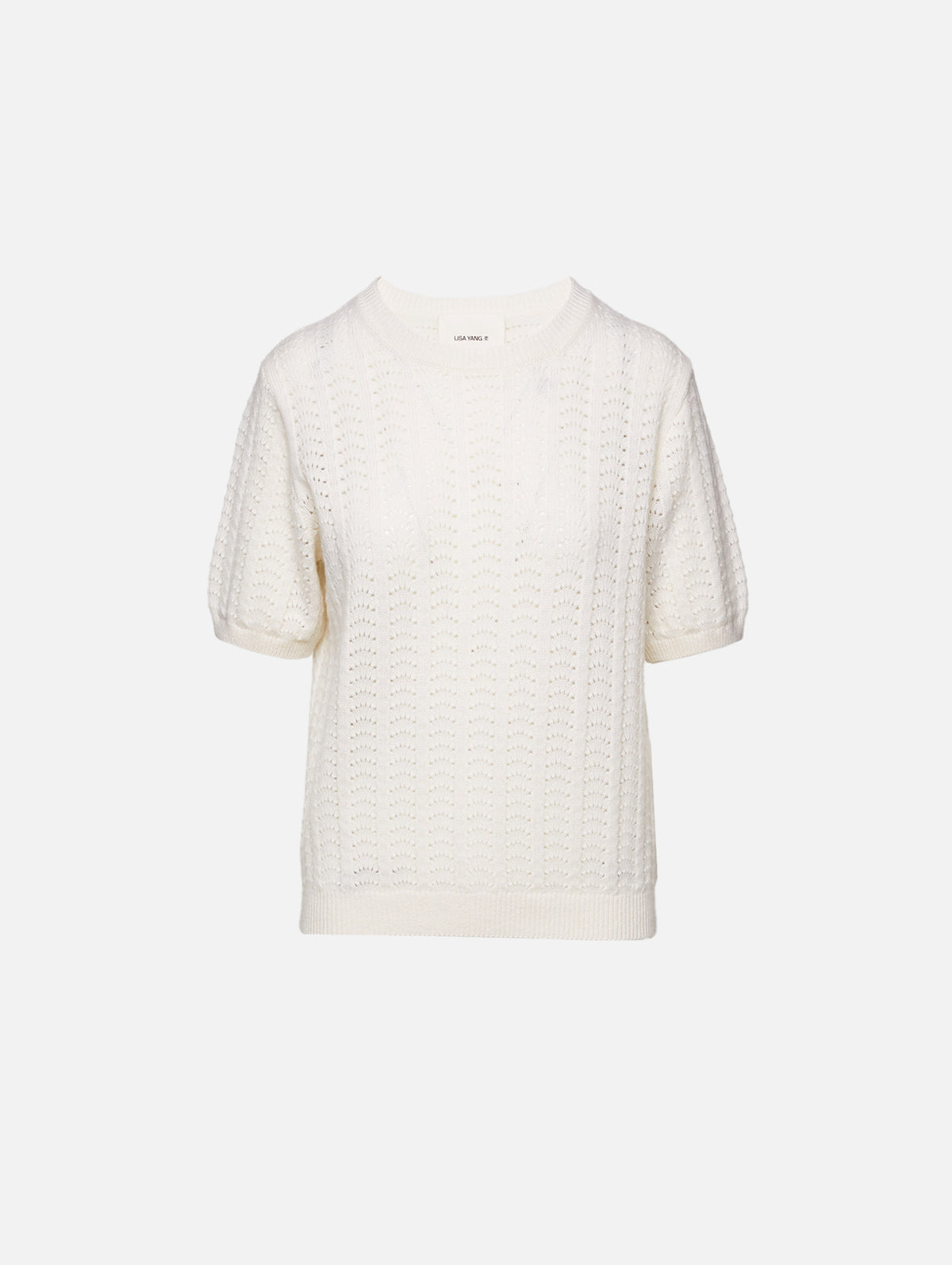 Cecelia Pointelle Sweater,LISA YANG,CREAM,Image 1