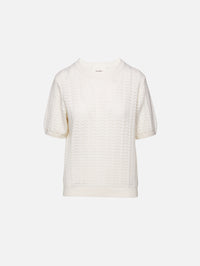 Cecelia Pointelle Sweater,LISA YANG,CREAM,Image 1