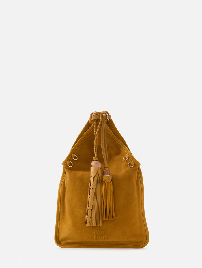 Suede Tassle Bag,MIU MIU,WHISKY,Image 1