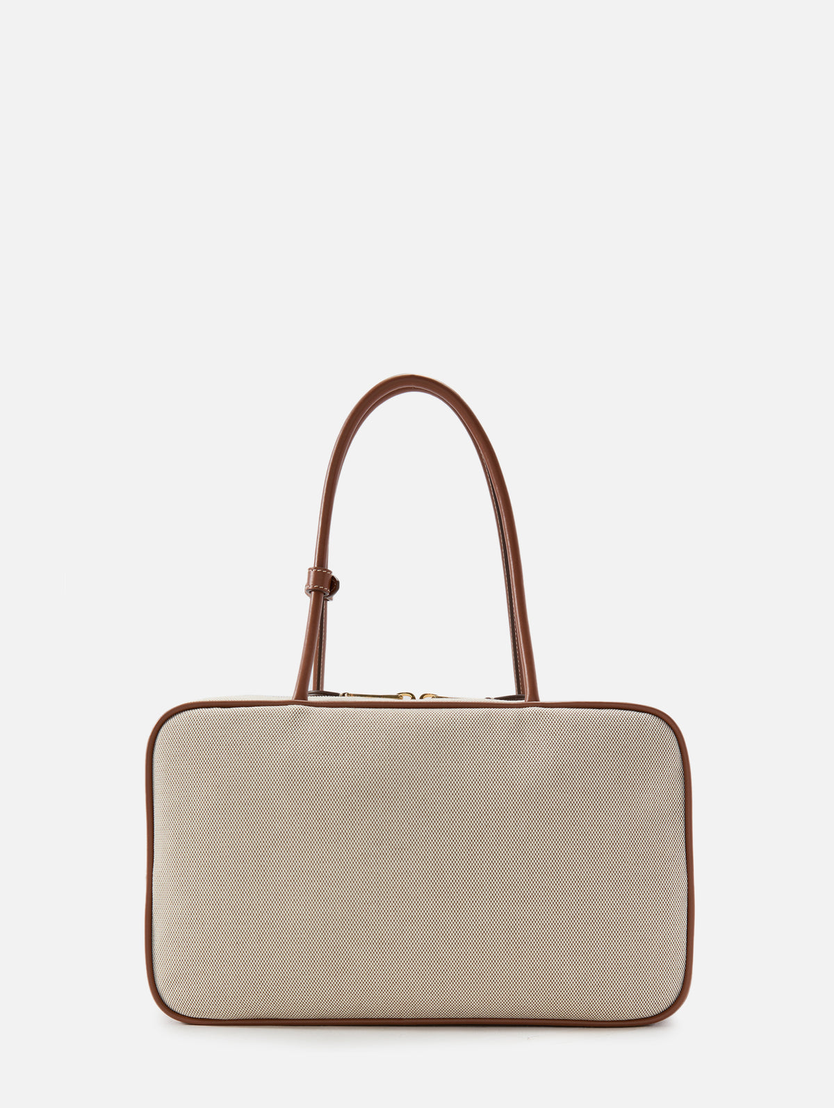 Beau Canvas Top Handle Bag,MIU MIU,NATURAL/BRANDY,Image 3