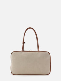 Beau Canvas Top Handle Bag,MIU MIU,NATURAL/BRANDY,Image 3