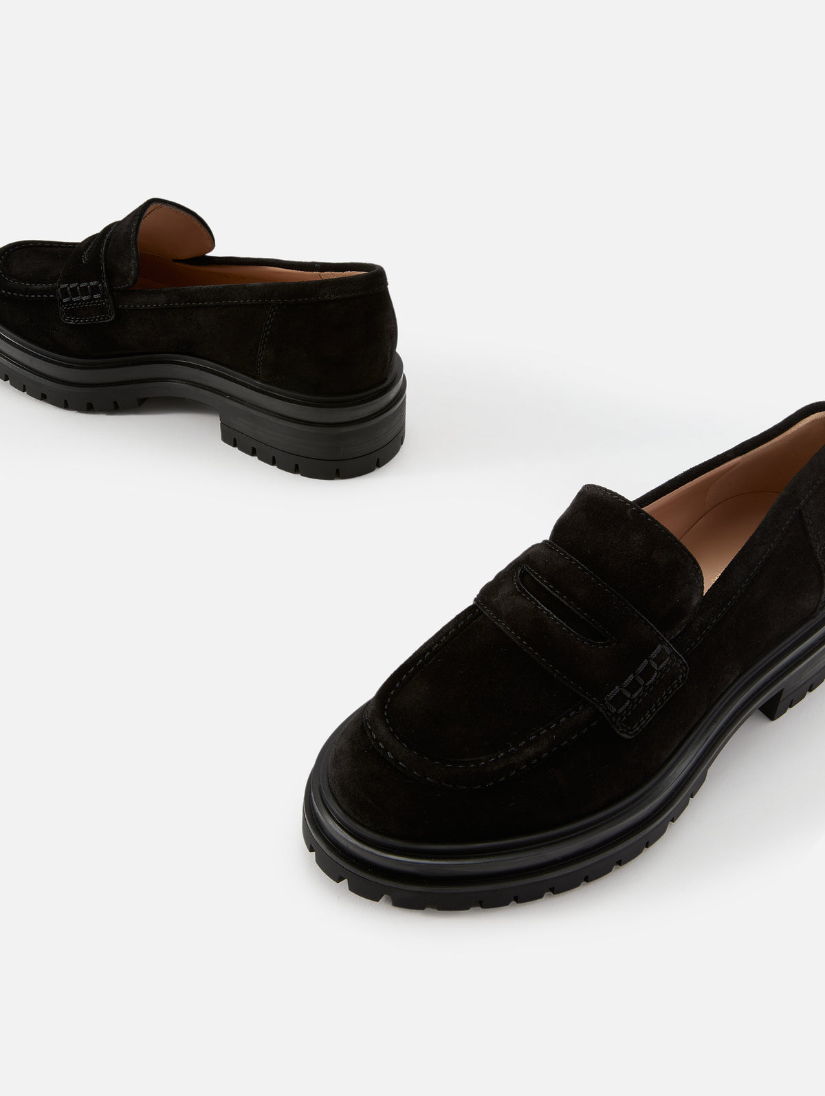 Suede Loafer,GIANVITO ROSSI,BLACK,Image 2