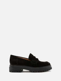 Suede Loafer,GIANVITO ROSSI,BLACK,Image 1