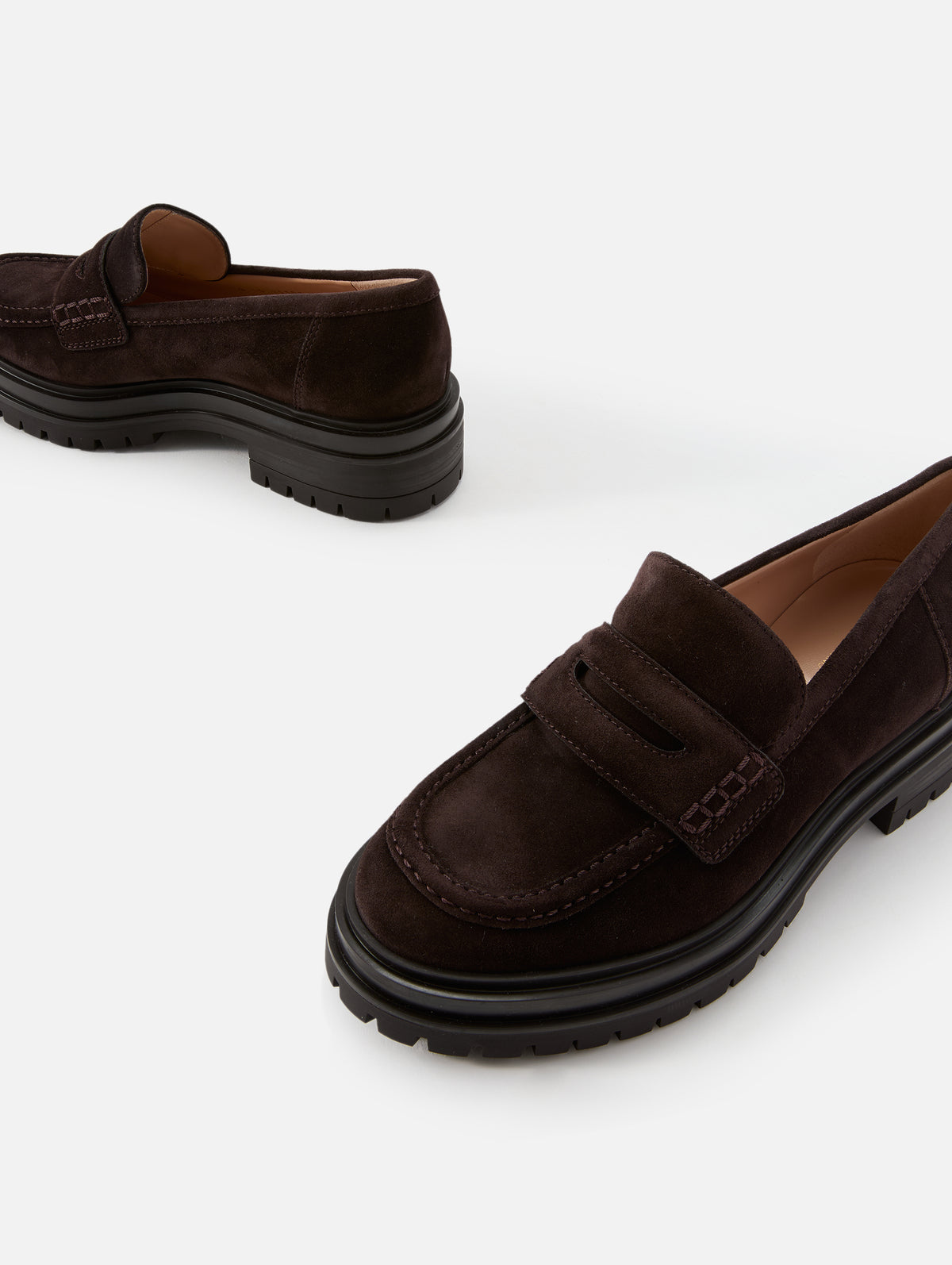 Suede Loafer,GIANVITO ROSSI,MOCHA,Image 2