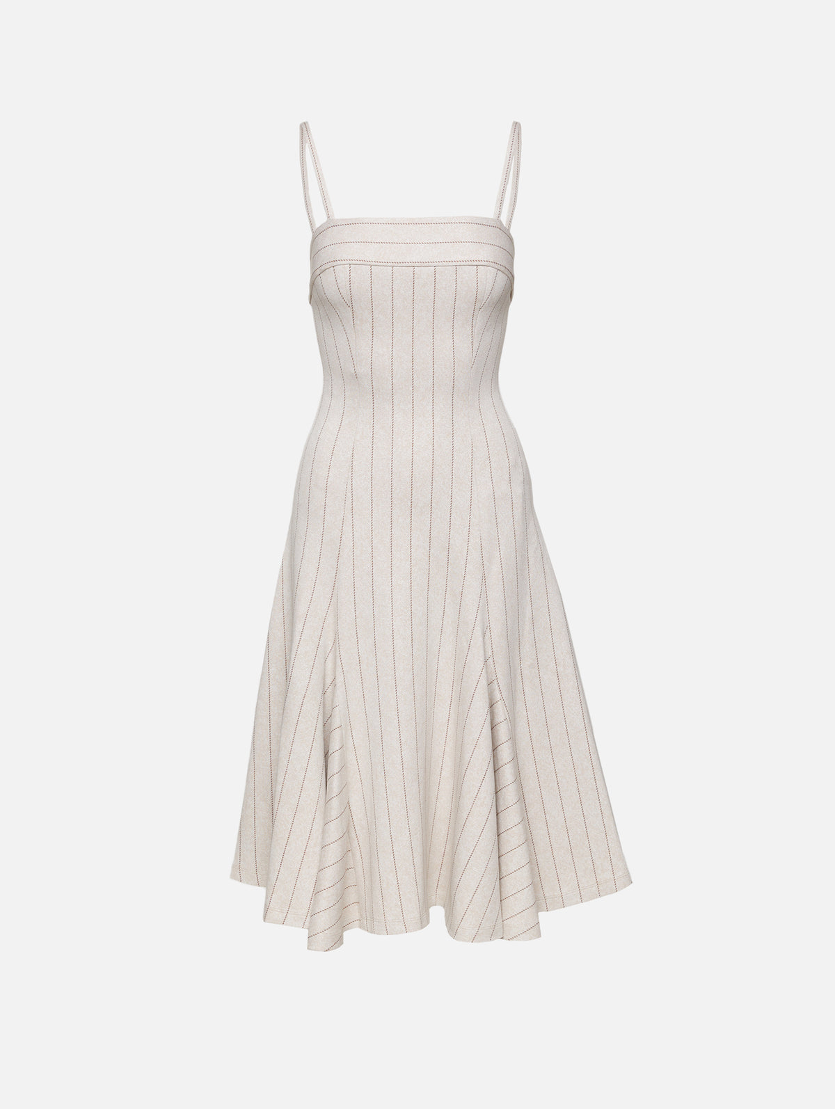 Fitted Godet Dress,ROSETTA GETTY,BEIGE/BROWN,Image 1