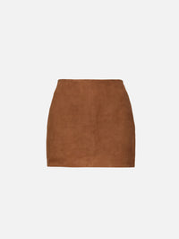 Exclusive Suede Mini Skirt,ST AGNI,TOFFEE,Image 1
