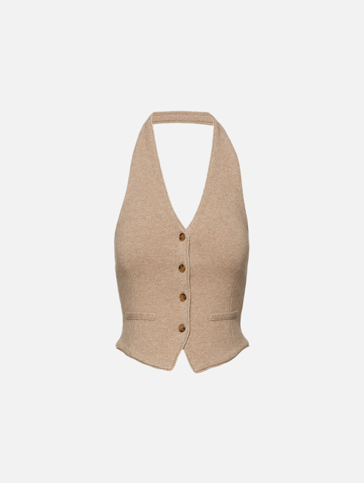 Tailored Halter Vest,GUEST IN RESIDENCE,TAUPE,Image 1