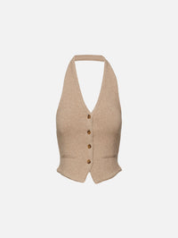Tailored Halter Vest,GUEST IN RESIDENCE,TAUPE,Image 1