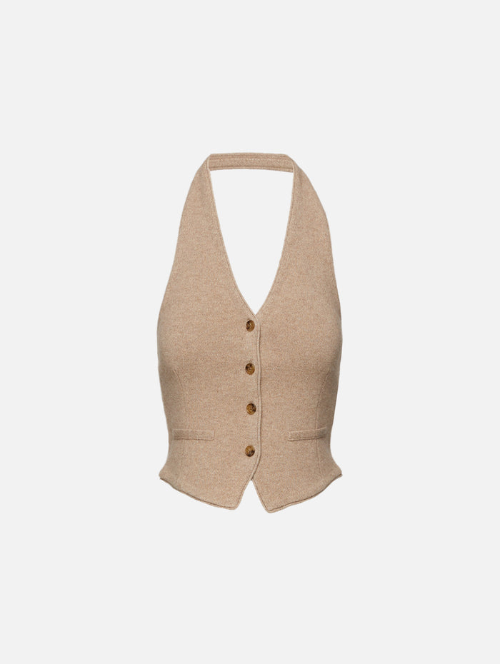 Tailored Halter Vest,GUEST IN RESIDENCE,TAUPE,Image 1