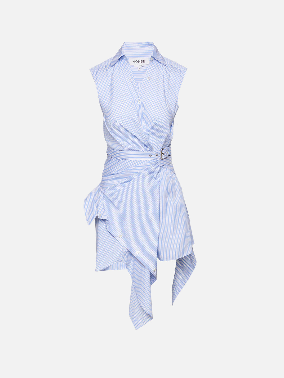 MONSE | Women's | Tie Wrap Shirt Dress | White BLUE DAY Dress | Size US 8 MONSE | Women's | Tie Wrap Shirt Dress | White BLUE DAY Dress | Size US 8