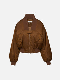 Cropped Bomber,CHLOÉ,AUTHENTIC BROWN,Image 1