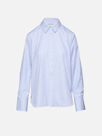 Split Back Button Down Shirt,MONSE,MULTI BLUE,Image 1