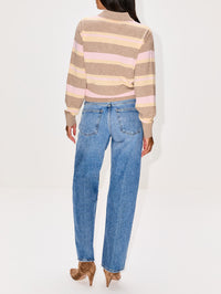 Collegiate Stripe Polo Top,GUEST IN RESIDENCE,TAUPE COMBO,Image 3