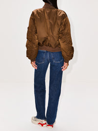 Cropped Bomber,CHLOÉ,AUTHENTIC BROWN,Image 3